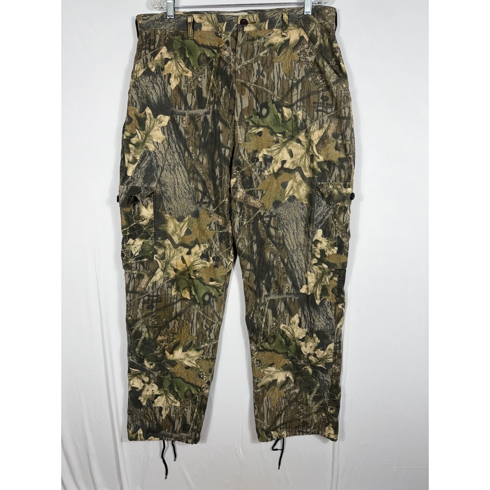 Vtg Jerzees Outdoors Mossy Oak Break-Up Camo Cargo Pants‎ Mens Lg Utility